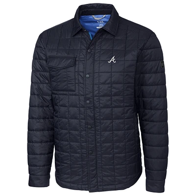 Atlanta Braves Cutter & Buck Rainier Shirt Full-Zip Jacket - Navy