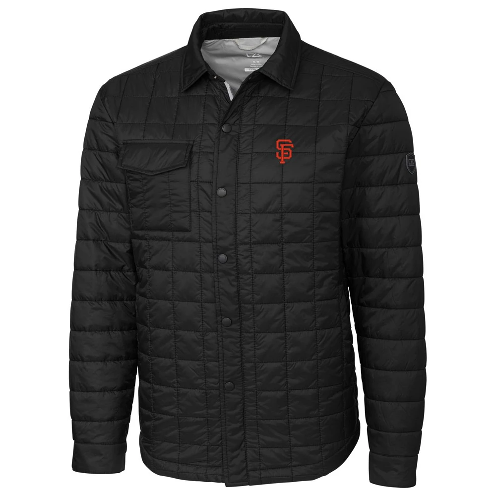 San Francisco Giants Cutter & Buck Rainier Shirt Full-Zip Jacket - Black