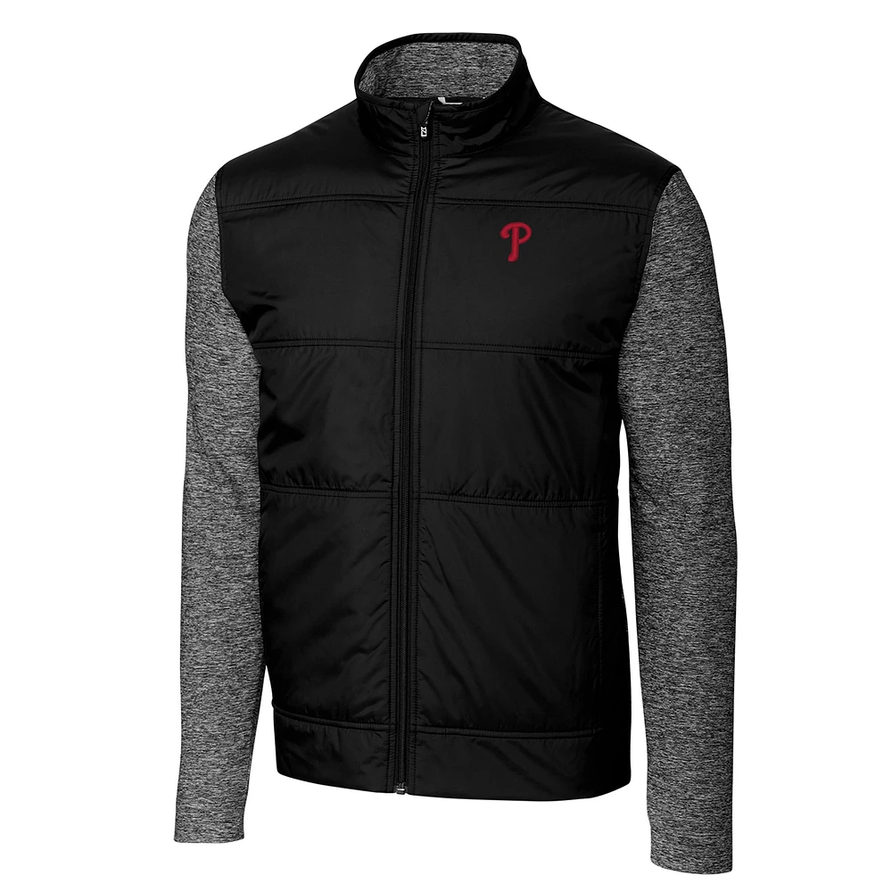 Philadelphia Phillies Cutter & Buck Stealth Full-Zip Jacket - Black