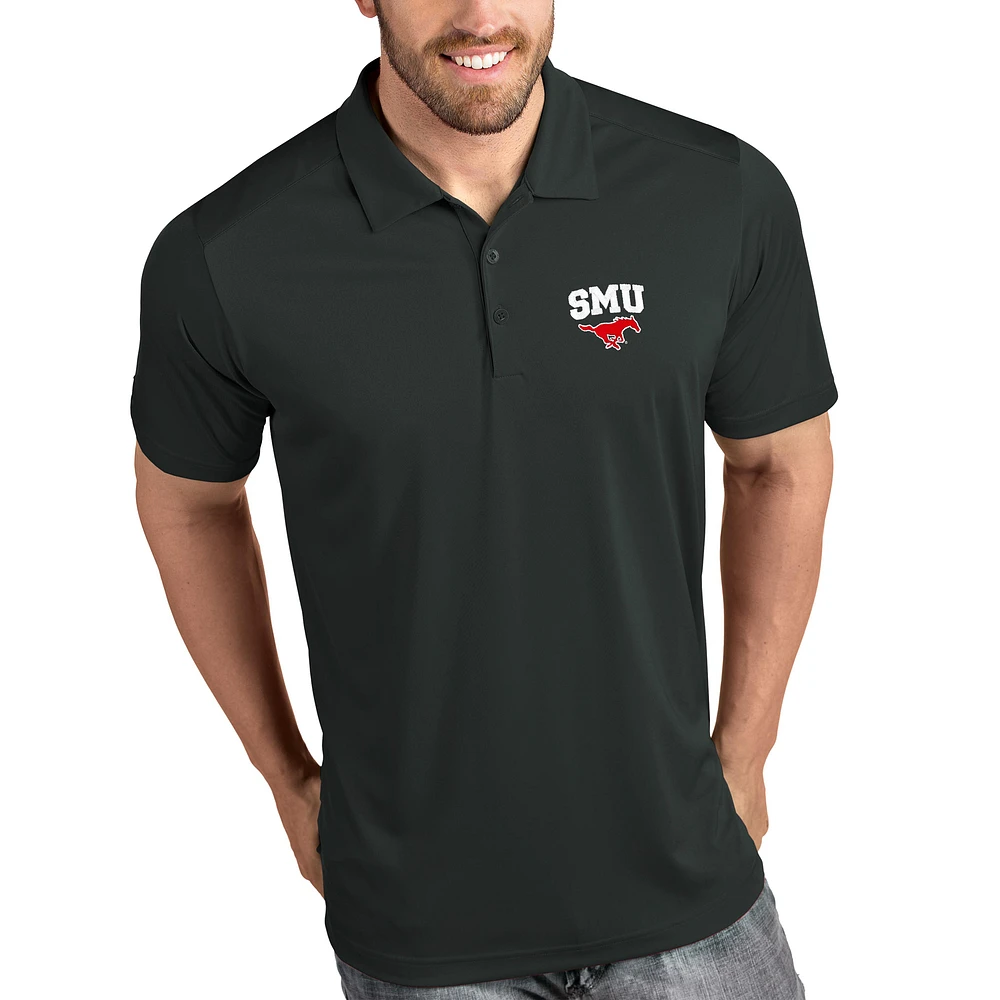 SMU Mustangs Antigua Tribute Polo - Charcoal