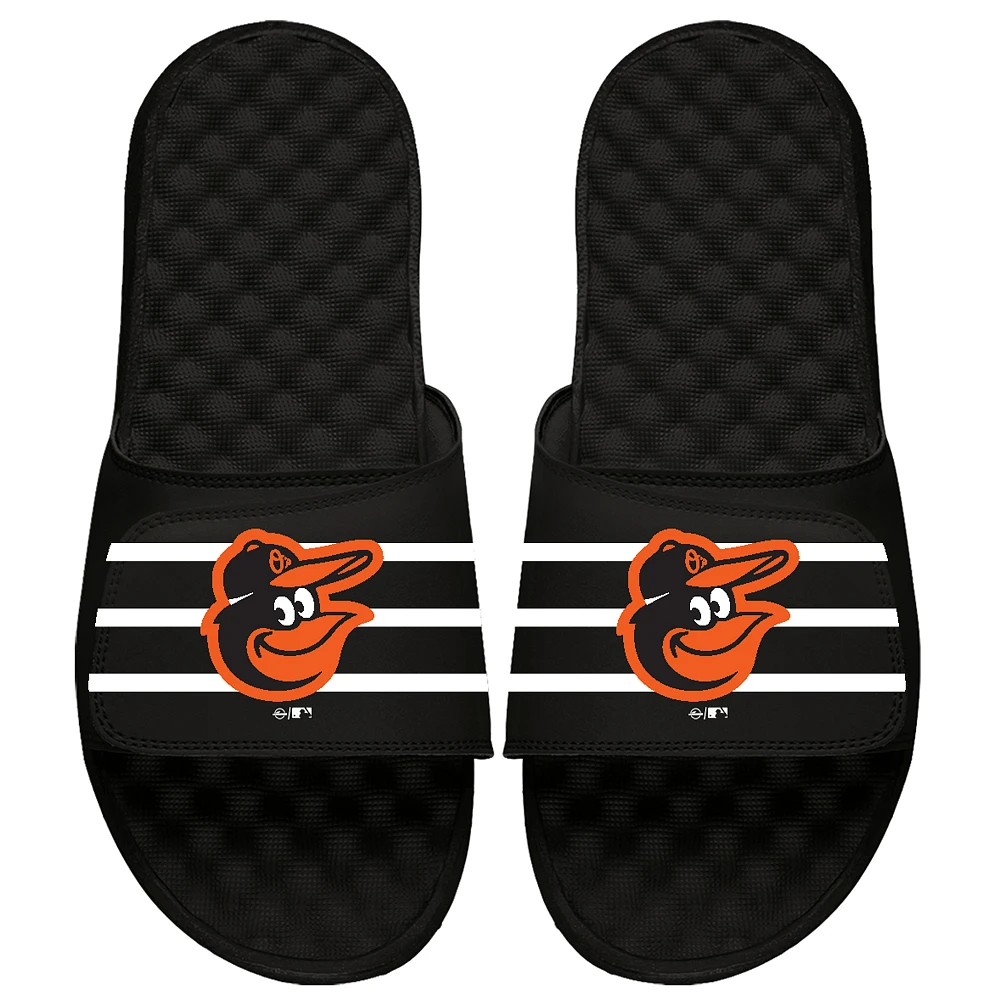 Baltimore Orioles ISlide Youth MLB Stripe Slide Sandals - Black