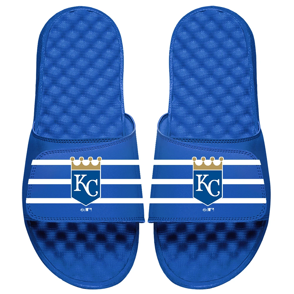 Kansas City Royals ISlide Youth MLB Stripe Slide Sandals - Royal