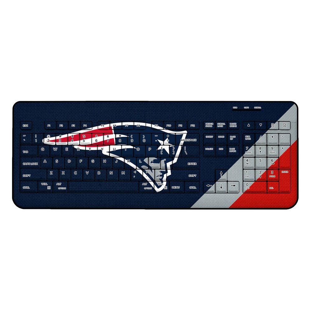 New England Patriots Diagonal Stripe Wireless Keyboard