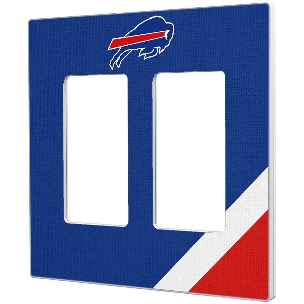 Buffalo Bills Diagonal Stripe Double Rocker Light Switch Plate