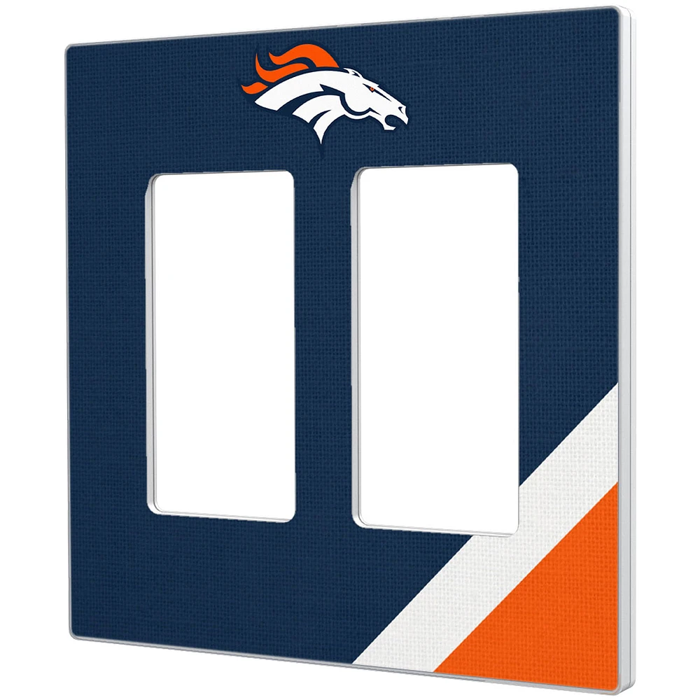 Denver Broncos Diagonal Stripe Double Rocker Light Switch Plate