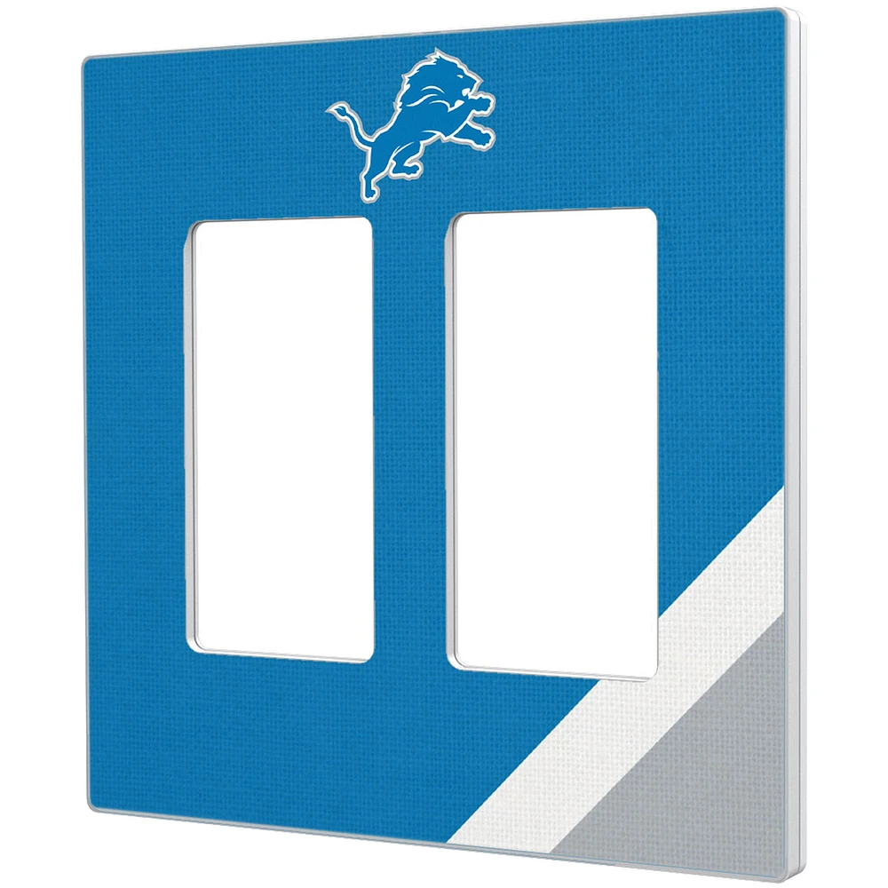 Detroit Lions Diagonal Stripe Double Rocker Light Switch Plate