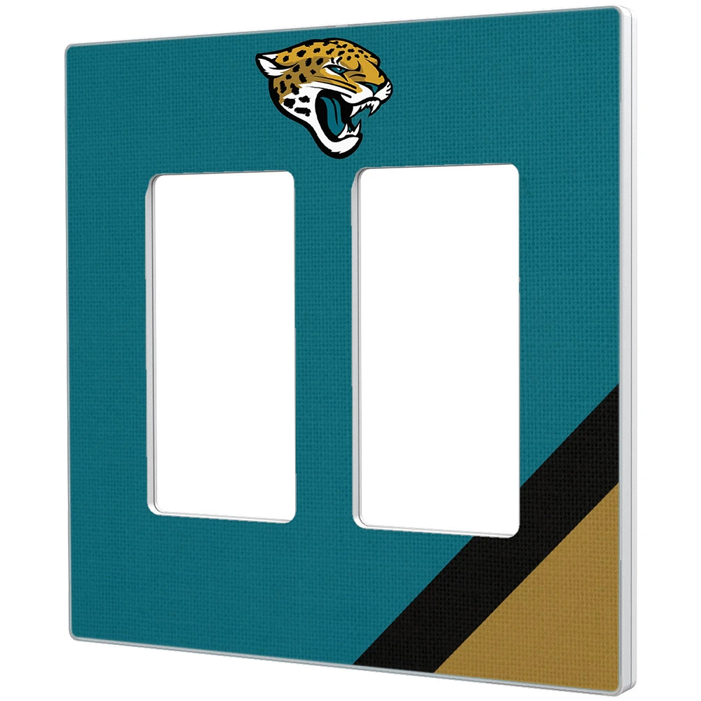 Jacksonville Jaguars Diagonal Stripe Double Rocker Light Switch Plate