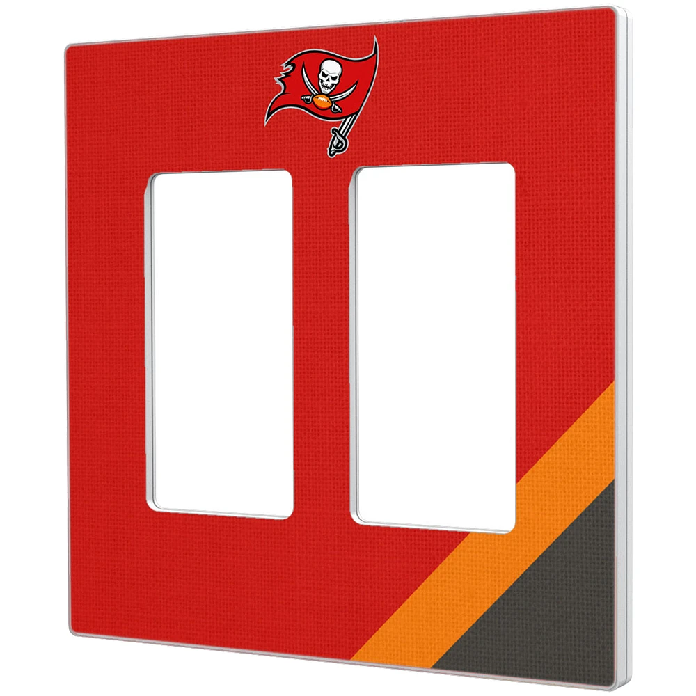 Tampa Bay Buccaneers Diagonal Stripe Double Rocker Light Switch Plate