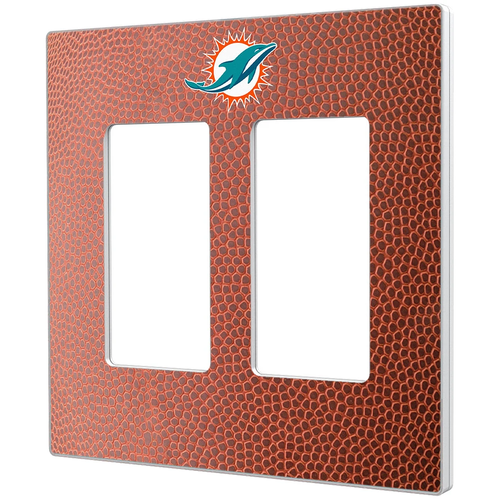 Miami Dolphins Football Design Double Rocker Light Switch Plate