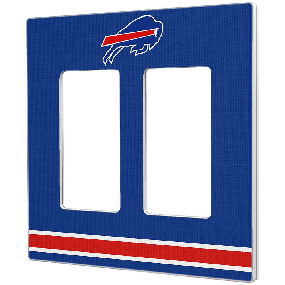 Buffalo Bills Stripe Double Rocker Light Switch Plate