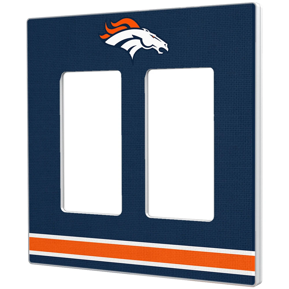 Denver Broncos Stripe Double Rocker Light Switch Plate