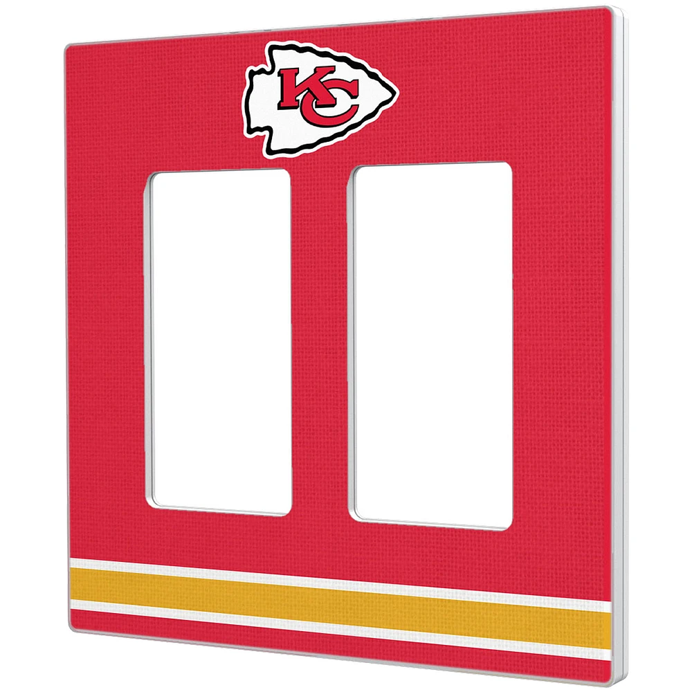 Kansas City Chiefs Stripe Double Rocker Light Switch Plate