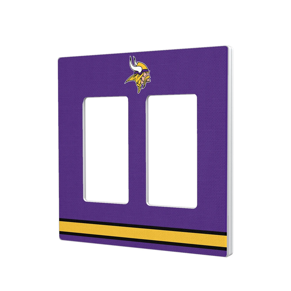 Minnesota Vikings Stripe Double Rocker Light Switch Plate