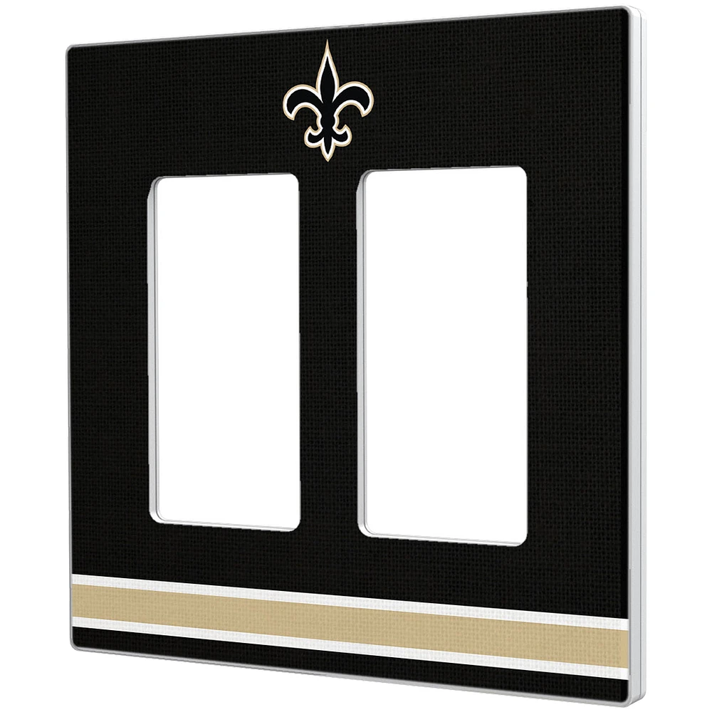 New Orleans Saints Stripe Double Rocker Light Switch Plate