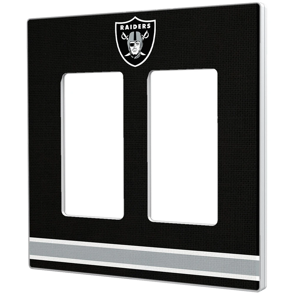 Las Vegas Raiders Stripe Double Rocker Light Switch Plate