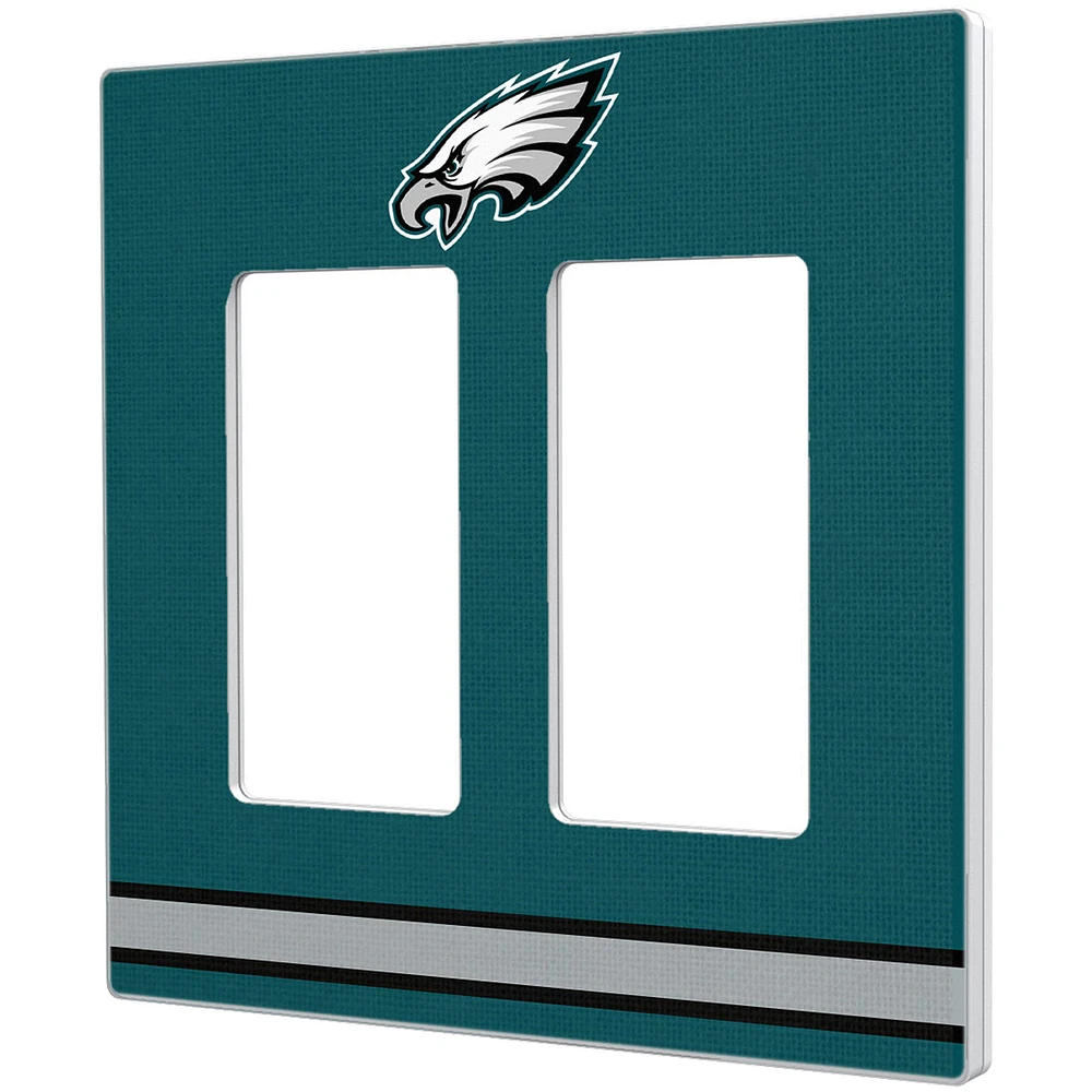Philadelphia Eagles Stripe Double Rocker Light Switch Plate