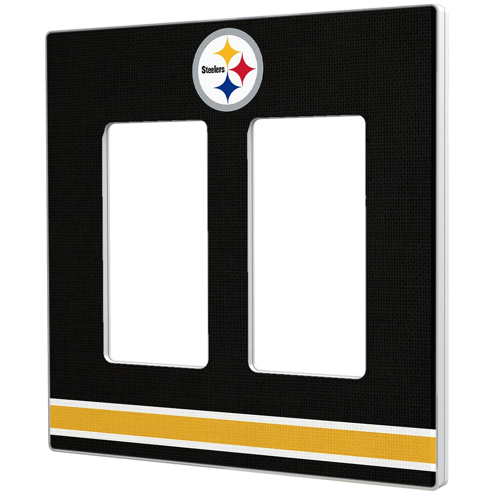 Pittsburgh Steelers Stripe Double Rocker Light Switch Plate