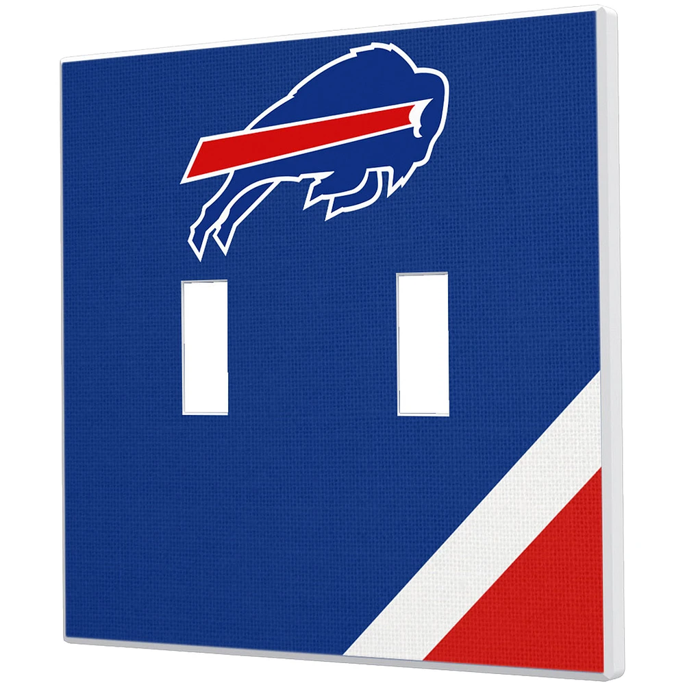 Buffalo Bills Diagonal Stripe Double Toggle Light Switch Plate