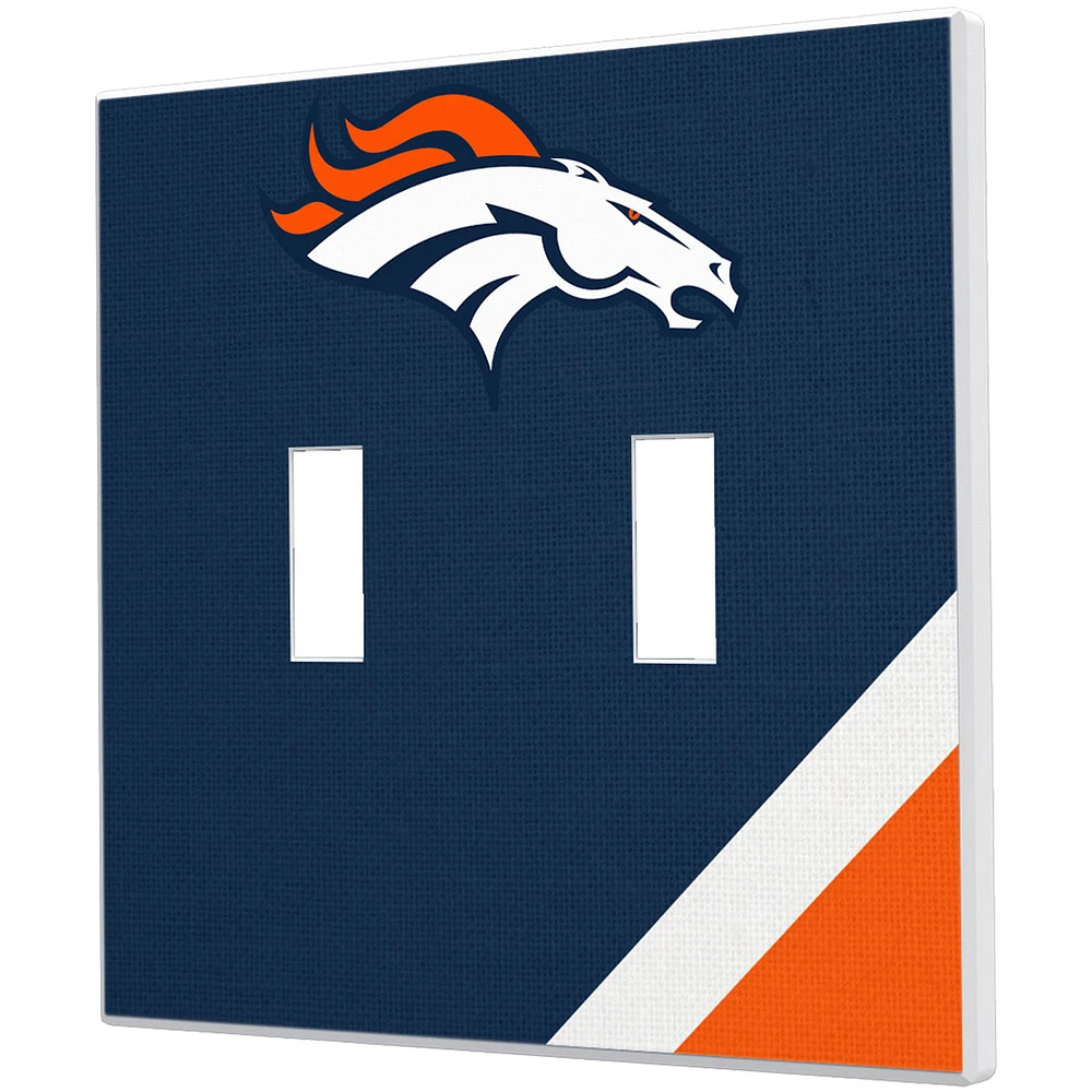 Denver Broncos Diagonal Stripe Double Toggle Light Switch Plate