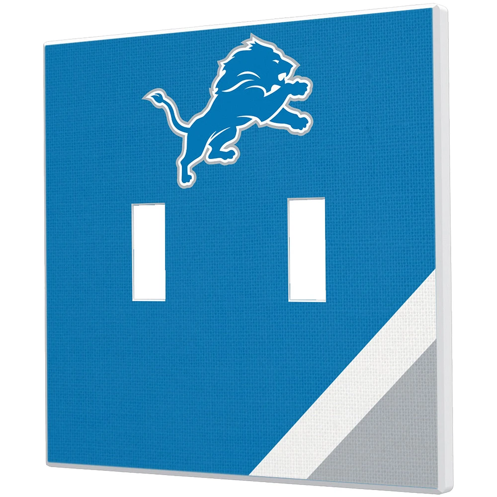 Detroit Lions Diagonal Stripe Double Toggle Light Switch Plate