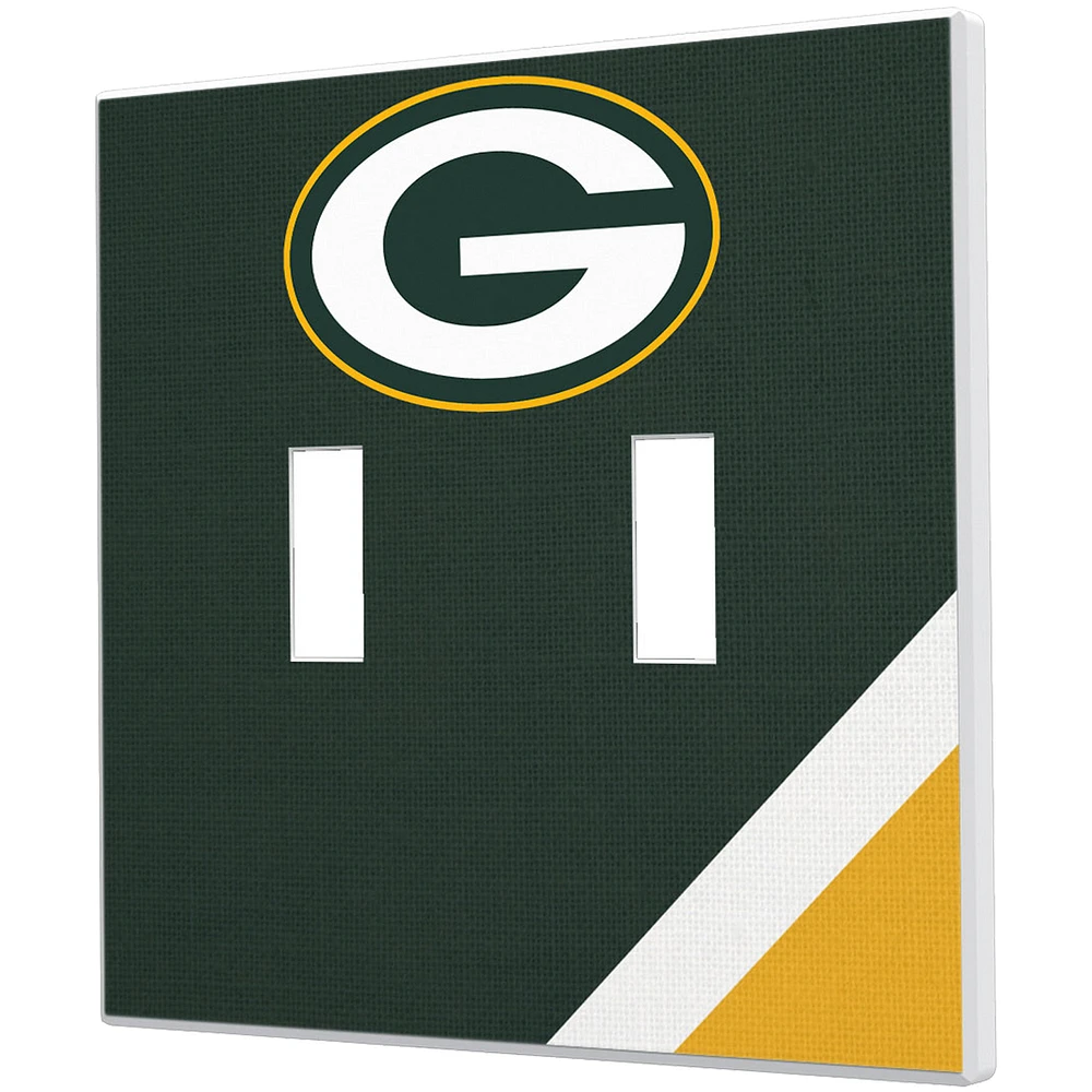 Green Bay Packers Diagonal Stripe Double Toggle Light Switch Plate