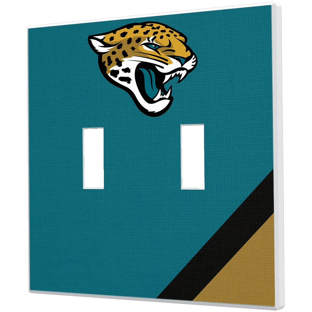 Jacksonville Jaguars Diagonal Stripe Double Toggle Light Switch Plate