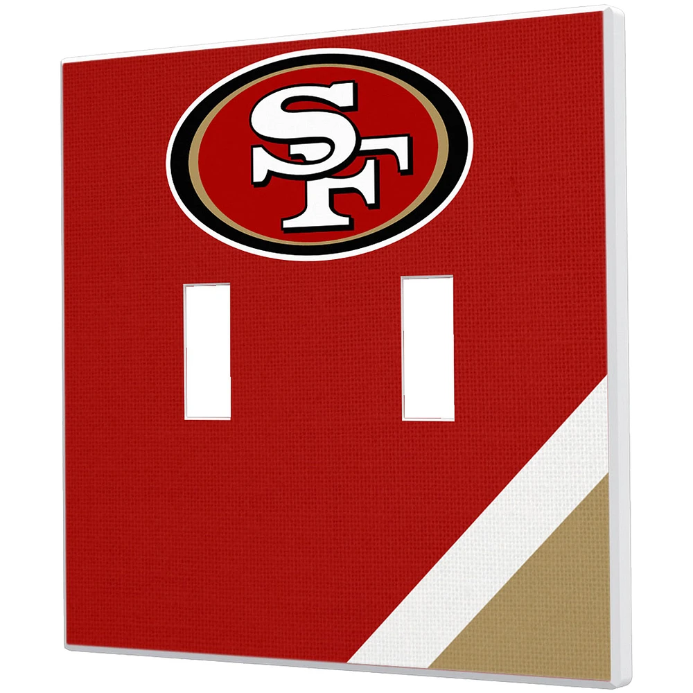 San Francisco 49ers Diagonal Stripe Double Toggle Light Switch Plate