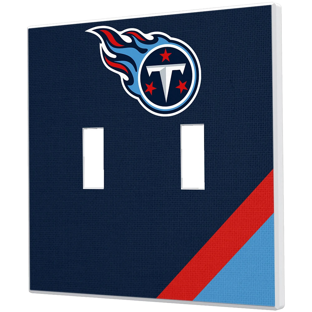 Tennessee Titans Diagonal Stripe Double Toggle Light Switch Plate