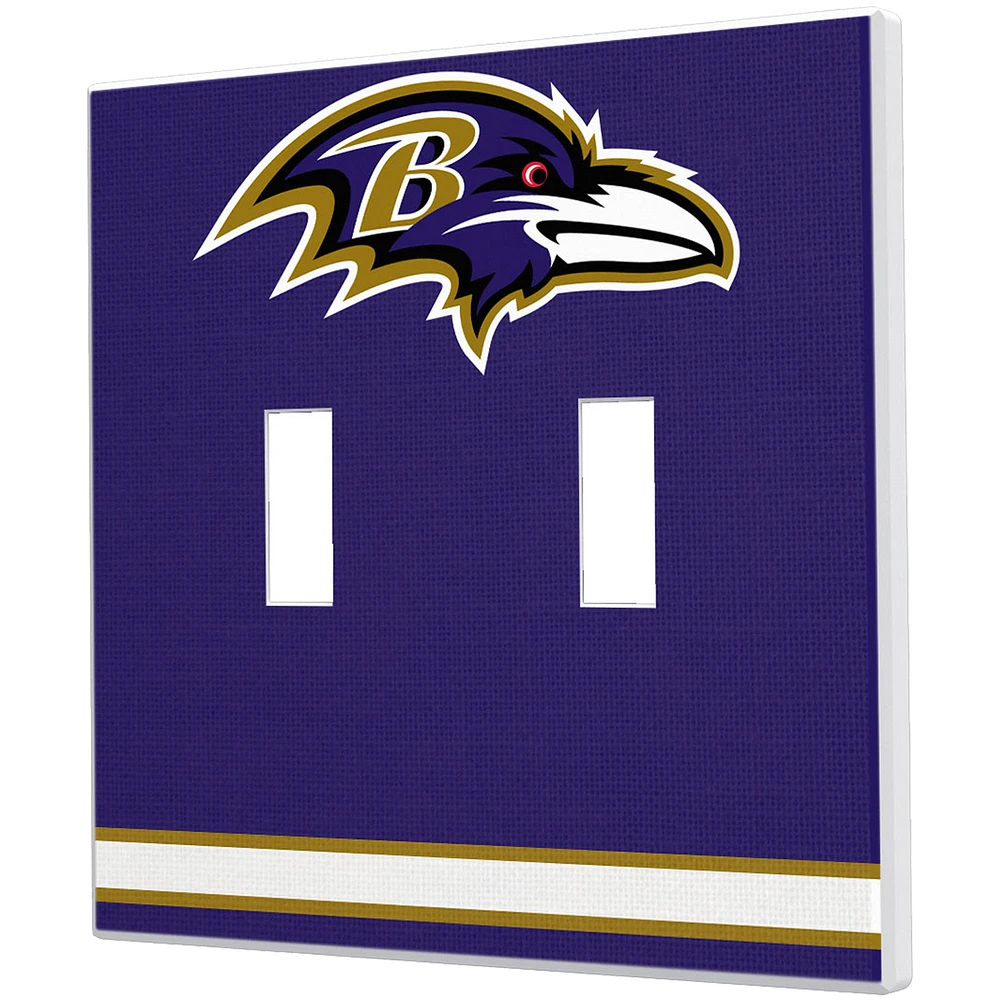 Baltimore Ravens Stripe Double Toggle Light Switch Plate