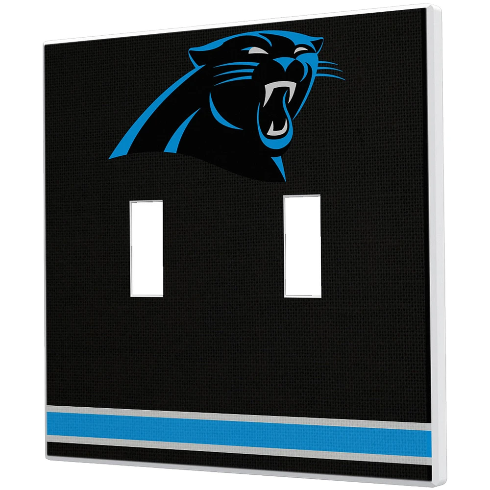 Carolina Panthers Stripe Double Toggle Light Switch Plate