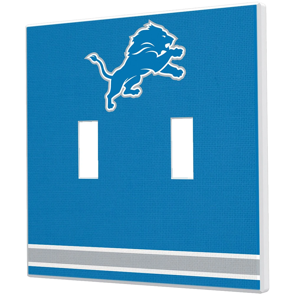 Detroit Lions Stripe Double Toggle Light Switch Plate
