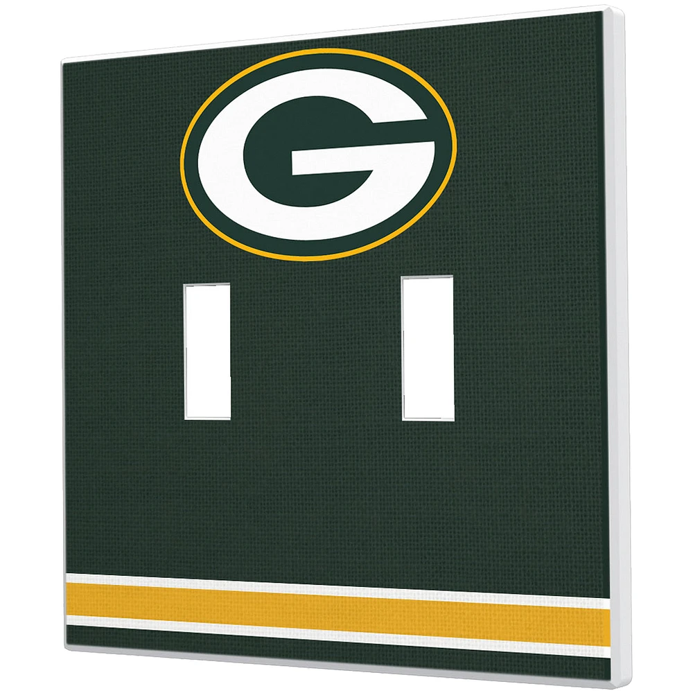 Green Bay Packers Stripe Double Toggle Light Switch Plate