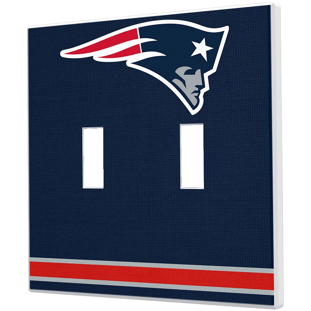 New England Patriots Stripe Double Toggle Light Switch Plate