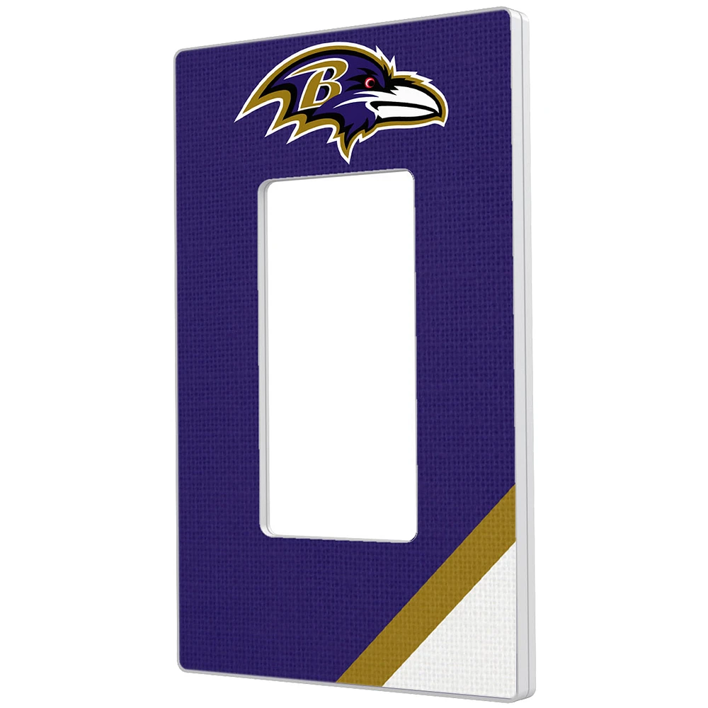 Baltimore Ravens Diagonal Stripe Single Rocker Light Switch Plate