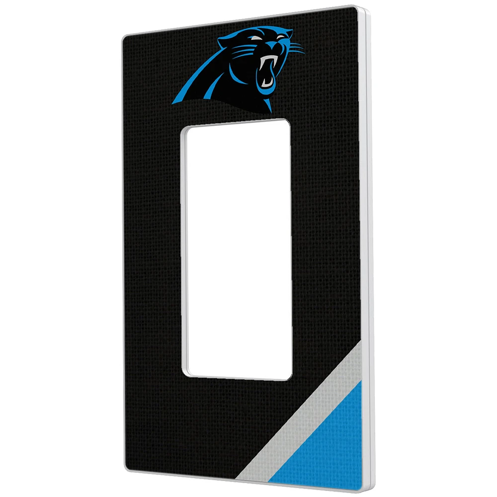 Carolina Panthers Diagonal Stripe Single Rocker Light Switch Plate