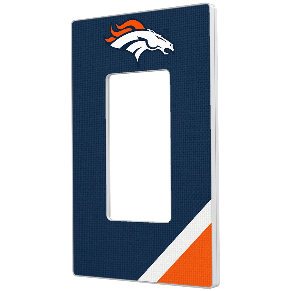 Denver Broncos Diagonal Stripe Single Rocker Light Switch Plate
