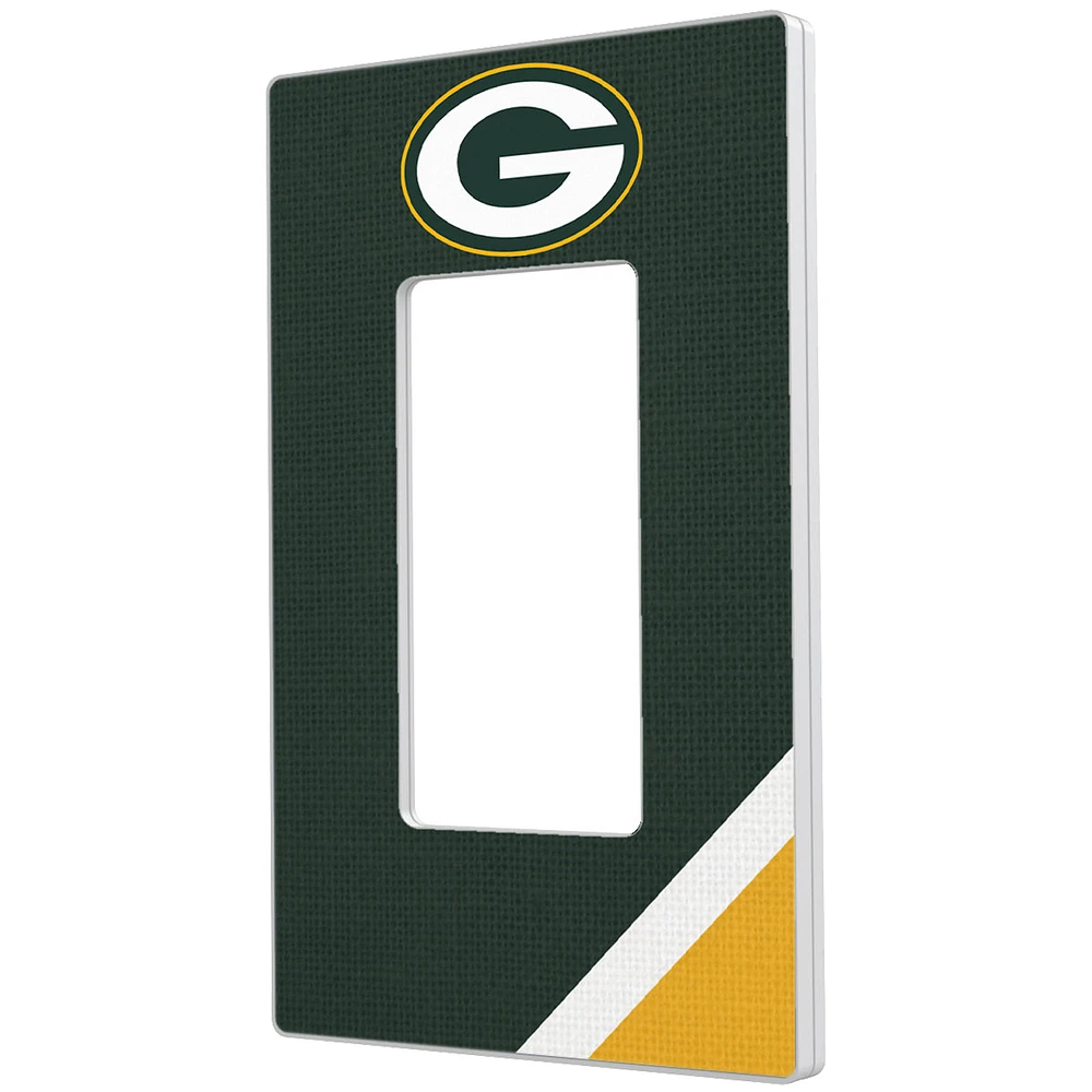 Green Bay Packers Diagonal Stripe Single Rocker Light Switch Plate