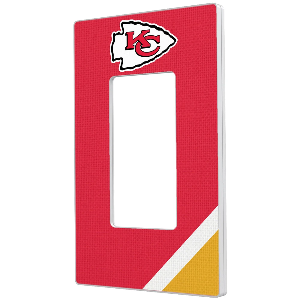 Kansas City Chiefs Diagonal Stripe Single Rocker Light Switch Plate