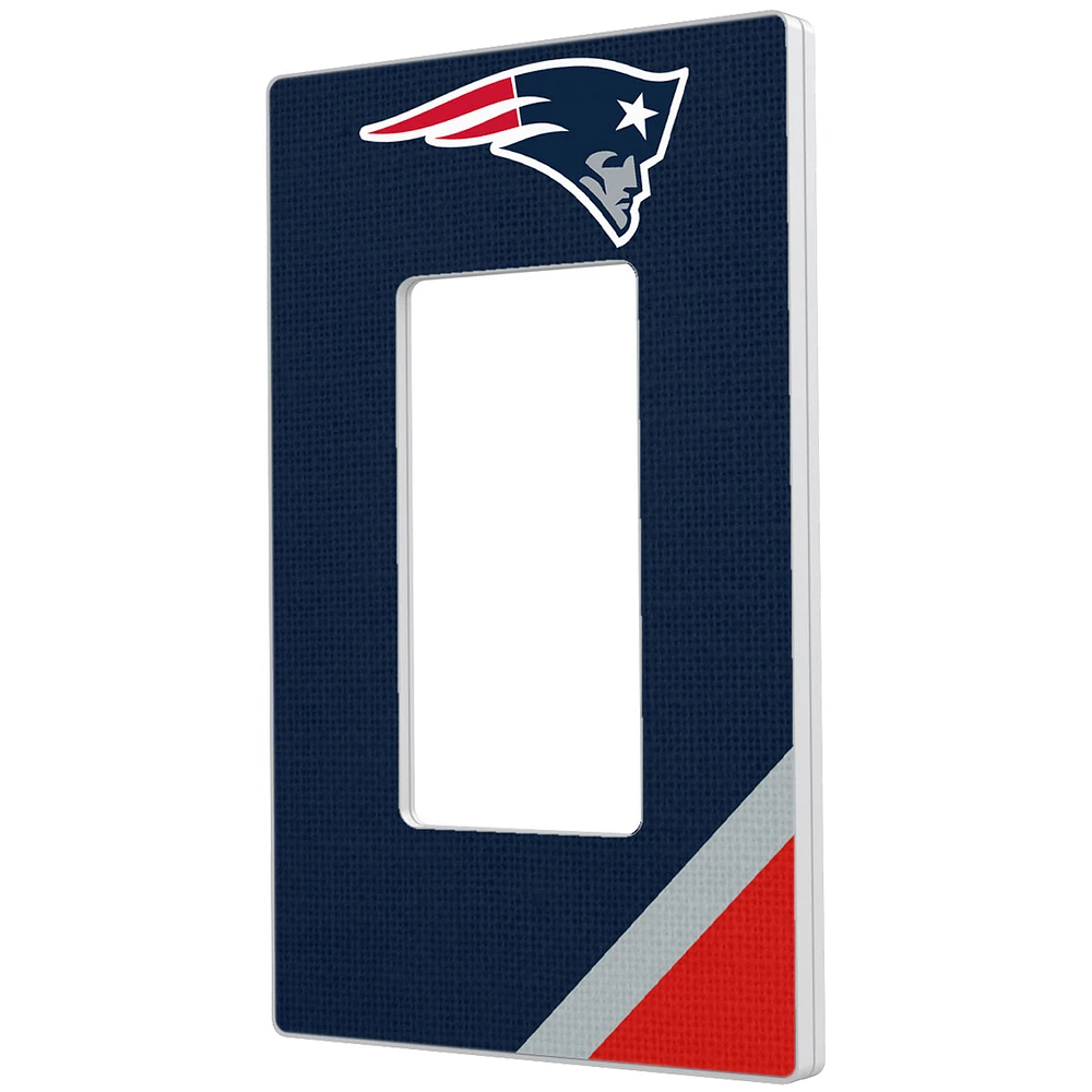 New England Patriots Diagonal Stripe Single Rocker Light Switch Plate