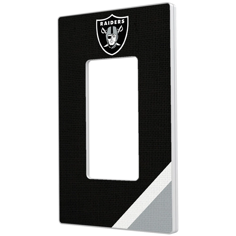 Las Vegas Raiders Diagonal Stripe Single Rocker Light Switch Plate