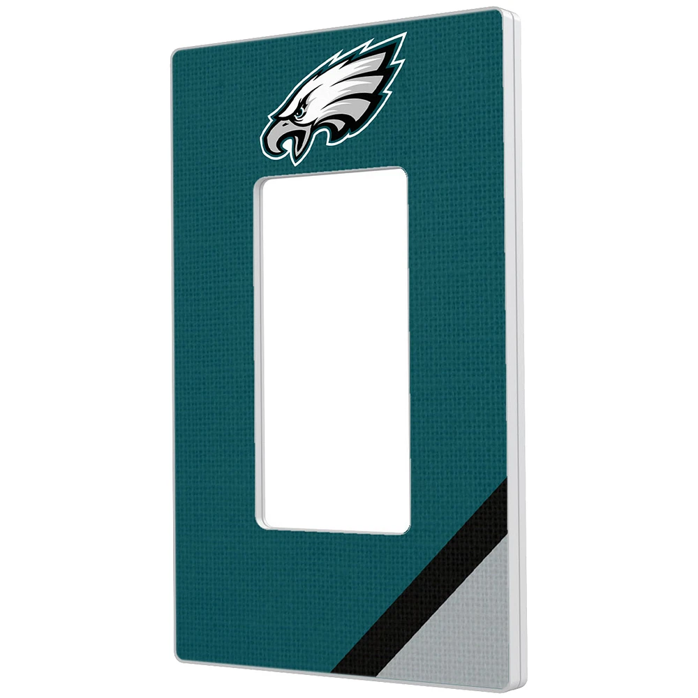 Philadelphia Eagles Diagonal Stripe Single Rocker Light Switch Plate