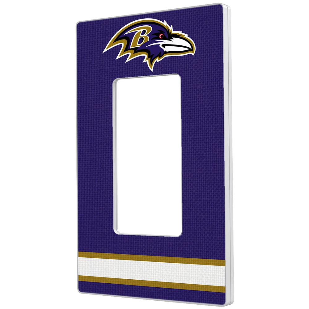 Baltimore Ravens Stripe Single Rocker Light Switch Plate