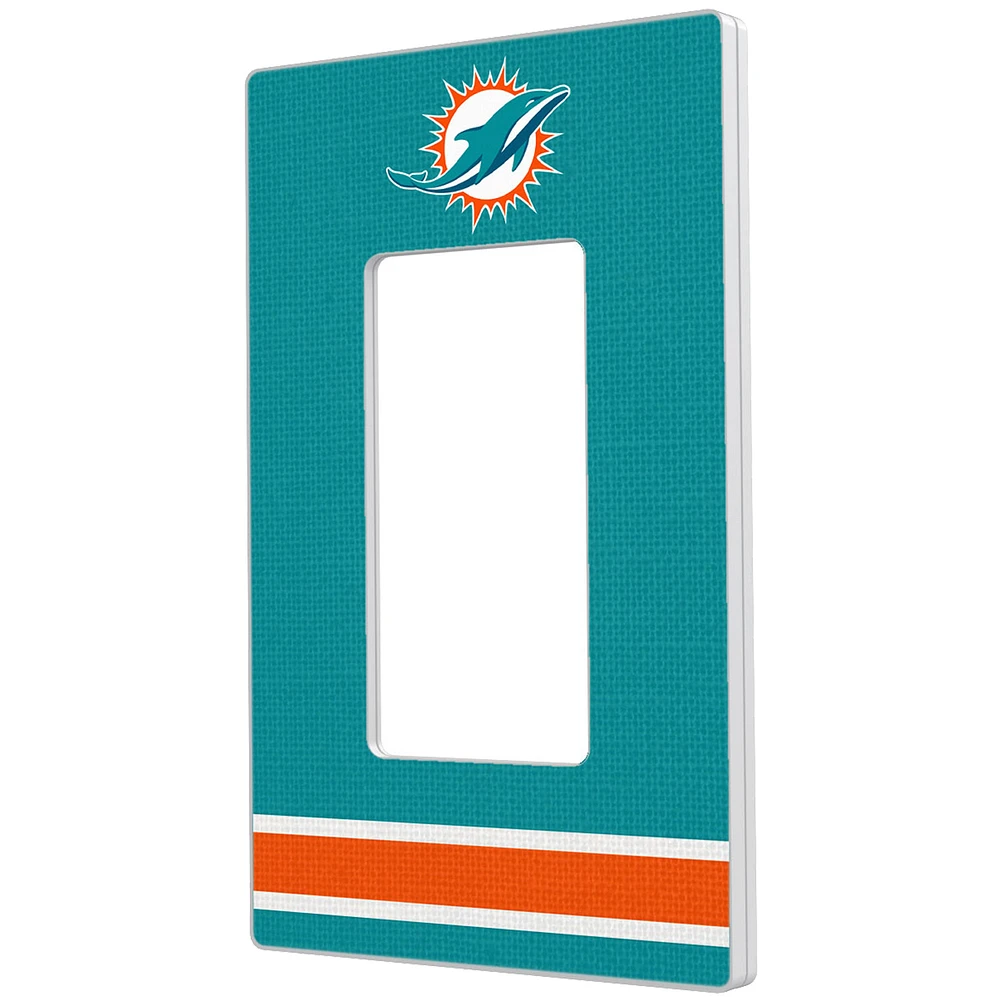Miami Dolphins Stripe Single Rocker Light Switch Plate