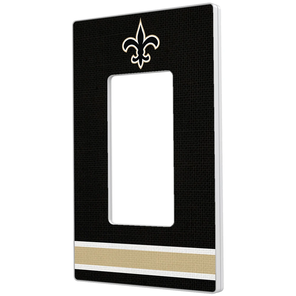 New Orleans Saints Stripe Single Rocker Light Switch Plate