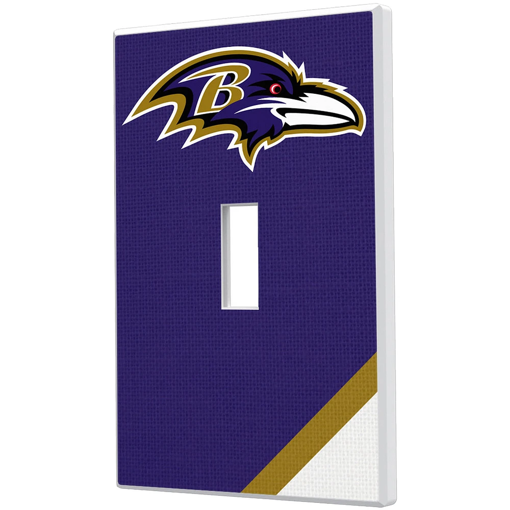 Baltimore Ravens Diagonal Stripe Single Toggle Light Switch Plate
