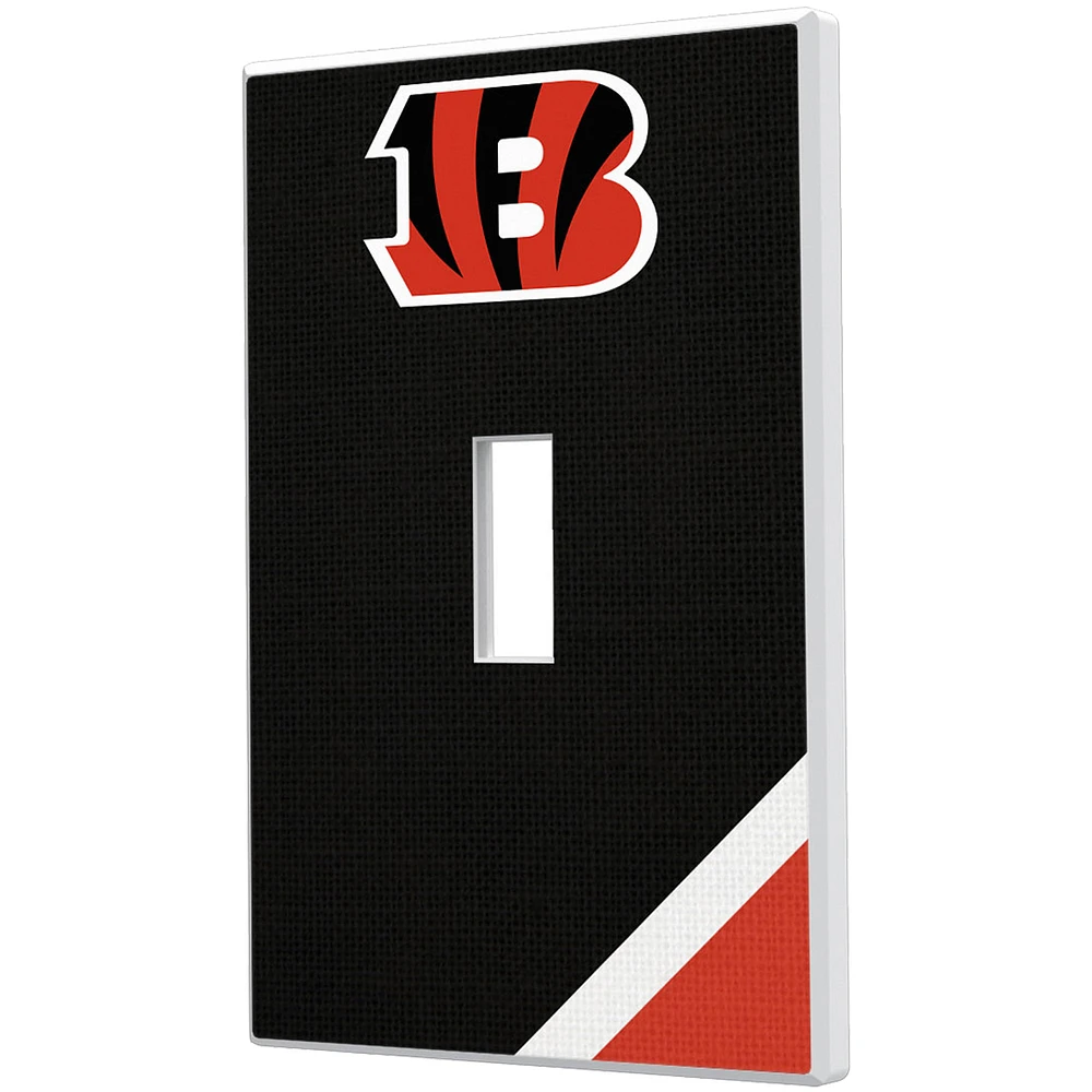 Cincinnati Bengals Diagonal Stripe Single Toggle Light Switch Plate