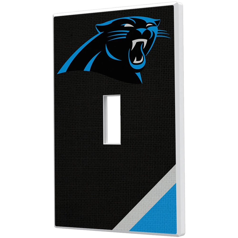 Carolina Panthers Diagonal Stripe Single Toggle Light Switch Plate