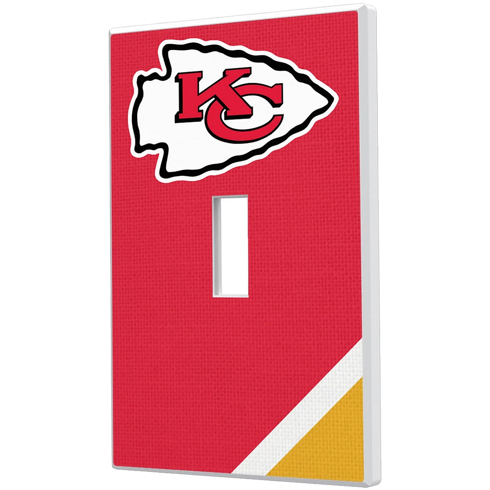 Kansas City Chiefs Diagonal Stripe Single Toggle Light Switch Plate