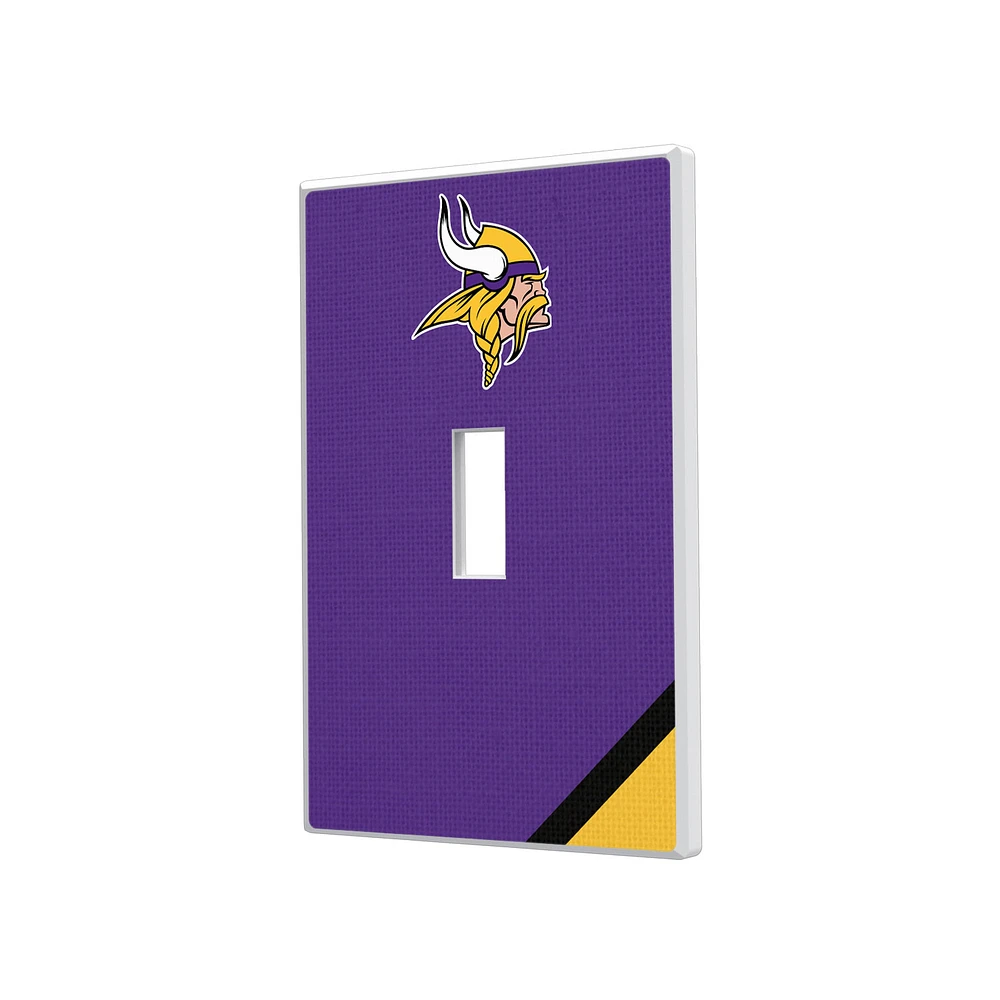 Minnesota Vikings Diagonal Stripe Single Toggle Light Switch Plate