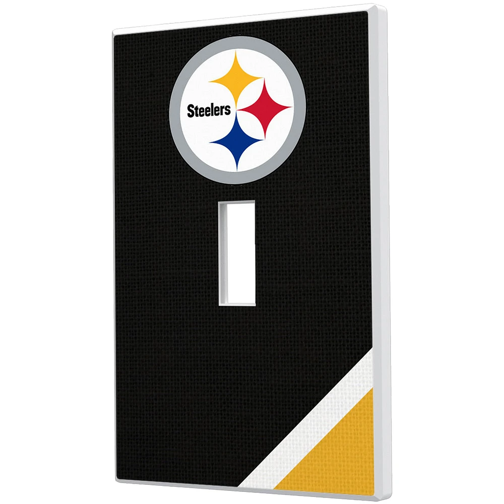 Pittsburgh Steelers Diagonal Stripe Single Toggle Light Switch Plate
